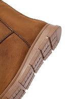 Women's Tan Zippered Suede Teddy Boot | Derimod Women's Tan Zippered Suede Teddy Boot | Derimod