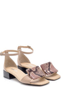 Women's Mink Leather Thick Low Heel Sandals | Derimod Women's Mink Leather Thick Low Heel Sandals | Derimod