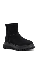 Women's Black Zippered Suede Boots | Derimod Women's Black Zippered Suede Boots | Derimod