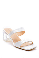 Women's Transparent Heel Crocodile Patterned Slippers | Derimod Women's Transparent Heel Crocodile Patterned Slippers | Derimod
