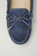 Suede Blue Women's Leather Loafer | Derimod Suede Blue Women's Leather Loafer | Derimod