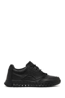 Erkek Siyah Bağcıklı Kalın Tabanlı Deri Casual Sneaker | Derimod Erkek Siyah Bağcıklı Kalın Tabanlı Deri Casual Sneaker | Derimod