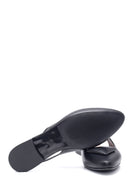 Women's Black Leather Open-Back Ballerinas | Derimod Women's Black Leather Open-Back Ballerinas | Derimod