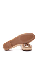 Women's Beige Leather Buckled Ballerinas | Derimod Women's Beige Leather Buckled Ballerinas | Derimod