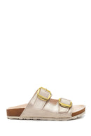 Women's Gold Buckle Slippers | Derimod Women's Gold Buckle Slippers | Derimod