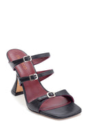 Women's Heeled Leather Slippers | Derimod Women's Heeled Leather Slippers | Derimod