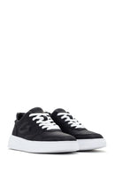 Alberto Guardiani Erkek Siyah New Era Kalın Tabanlı Deri Sneaker | Derimod Alberto Guardiani Erkek Siyah New Era Kalın Tabanlı Deri Sneaker | Derimod