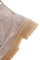 Women's Beige Suede Leather Boots | Derimod Women's Beige Suede Leather Boots | Derimod