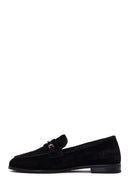 Kadın Siyah Tokalı Süet Deri Maskülen Loafer | Derimod Kadın Siyah Tokalı Süet Deri Maskülen Loafer | Derimod