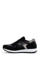 Women's Black Suede Leather Detailed Sneaker | Derimod Women's Black Suede Leather Detailed Sneaker | Derimod