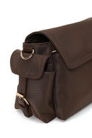 Woman Brown Fabric Crossbody Bag | Derimod Woman Brown Fabric Crossbody Bag | Derimod