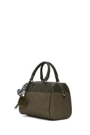 Woman Khaki Long Strap Printed Charm-Detail Shoulder Bag | Derimod Woman Khaki Long Strap Printed Charm-Detail Shoulder Bag | Derimod