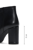 Women's Black Zipper Heeled Leather Boots | Derimod Women's Black Zipper Heeled Leather Boots | Derimod