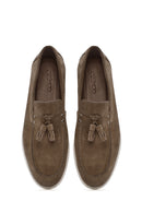 Erkek Bej Püsküllü Süet Deri Casual Loafer | Derimod Erkek Bej Püsküllü Süet Deri Casual Loafer | Derimod