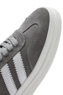 Women's Grey Lace-Up Chunky Sole Suede Leather Sneakers | Derimod Women's Grey Lace-Up Chunky Sole Suede Leather Sneakers | Derimod