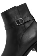 Women's Black Zippered Leather Boots | Derimod Women's Black Zippered Leather Boots | Derimod