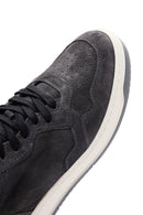 Men's Anthracite Suede Leather Sneaker | Derimod Men's Anthracite Suede Leather Sneaker | Derimod