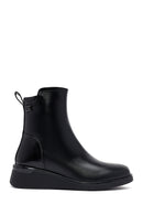 Woman Black Zippered Wedge Heeled Boots | Derimod Woman Black Zippered Wedge Heeled Boots | Derimod