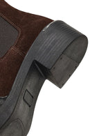 Women's Brown Thick-Soled Suede Leather Chelsea Boot | Derimod Women's Brown Thick-Soled Suede Leather Chelsea Boot | Derimod
