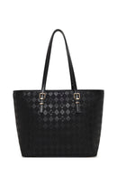 Woman Black Printed Shoulder Bag | Derimod Woman Black Printed Shoulder Bag | Derimod