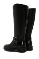 Women's Black Zippered Leather Boots | Derimod Women's Black Zippered Leather Boots | Derimod