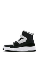 Men's Black Leather High Top Sneaker | Derimod Men's Black Leather High Top Sneaker | Derimod