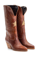 Women's Cowboy Leather Boots | Derimod Women's Cowboy Leather Boots | Derimod