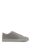 Men's Gray Leather Suede Sneaker | Derimod Men's Gray Leather Suede Sneaker | Derimod