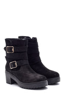 Women's Heeled Suede Leather Boots | Derimod Women's Heeled Suede Leather Boots | Derimod