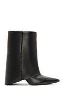 Women's Black Thin Heeled Leather Boots | Derimod Women's Black Thin Heeled Leather Boots | Derimod