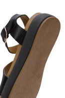 Women's Black Ankle Strap Thick-Sole Leather Sandals | Derimod Women's Black Ankle Strap Thick-Sole Leather Sandals | Derimod