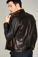 Gilbert Men's Leather Jacket | Derimod Gilbert Men's Leather Jacket | Derimod