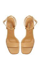 Women's Camel Ankle Buckle Thin Heel Sandals | Derimod Women's Camel Ankle Buckle Thin Heel Sandals | Derimod