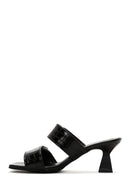 Women's Black Thick Heel Crocodile Slippers | Derimod Women's Black Thick Heel Crocodile Slippers | Derimod