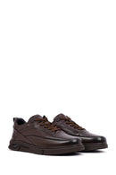 Men's Brown Lace-Up Leather Casual Sneakers | Derimod Men's Brown Lace-Up Leather Casual Sneakers | Derimod