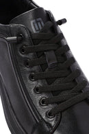Male Black Lace-Up Leather Sneaker | Derimod Male Black Lace-Up Leather Sneaker | Derimod