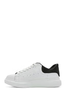 Men's White Lace-up Thick-Sole Leather Sneaker | Derimod Men's White Lace-up Thick-Sole Leather Sneaker | Derimod