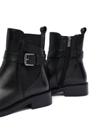 Woman Black Zippered Leather Boat | Derimod Woman Black Zippered Leather Boat | Derimod