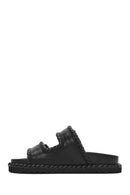 Women's Black Strappy Slippers | Derimod Women's Black Strappy Slippers | Derimod