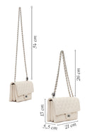 Woman Cream Chain-Strap Quilted Shoulder Bag | Derimod Woman Cream Chain-Strap Quilted Shoulder Bag | Derimod