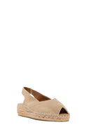 Women's Beige Suede Leather Espadrille Sandals | Derimod Women's Beige Suede Leather Espadrille Sandals | Derimod