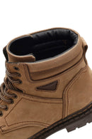 Men's Mink Lace-up Nubuck Leather Boot | Derimod Men's Mink Lace-up Nubuck Leather Boot | Derimod