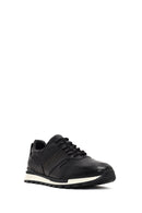 Erkek Siyah Bağcıklı Deri Casual Sneaker | Derimod Erkek Siyah Bağcıklı Deri Casual Sneaker | Derimod