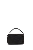 Woman Gray Long-Strap Suede Crossbody Bag | Derimod Woman Gray Long-Strap Suede Crossbody Bag | Derimod