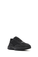Men's Black Lace-Up Thick-Sole Fabric Sneakers | Derimod Men's Black Lace-Up Thick-Sole Fabric Sneakers | Derimod