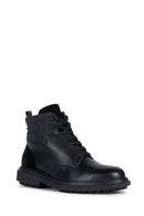 Geox Men's Black Faloria ABX Nubuck Leather Detailed Boots | Derimod Geox Men's Black Faloria ABX Nubuck Leather Detailed Boots | Derimod