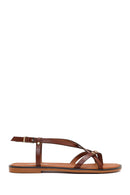 Women's Brown Buckle Thong Leather Bodrum Sandals | Derimod Women's Brown Buckle Thong Leather Bodrum Sandals | Derimod
