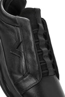 Erkek Siyah Bağcıklı Deri Sneaker | Derimod Erkek Siyah Bağcıklı Deri Sneaker | Derimod
