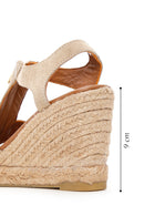 Women's Beige Zippered Wedge Heels Suede Leather Espadrilles | Derimod Women's Beige Zippered Wedge Heels Suede Leather Espadrilles | Derimod