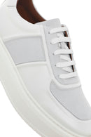 Erkek Beyaz Bağcıklı Deri Sneaker | Derimod Erkek Beyaz Bağcıklı Deri Sneaker | Derimod